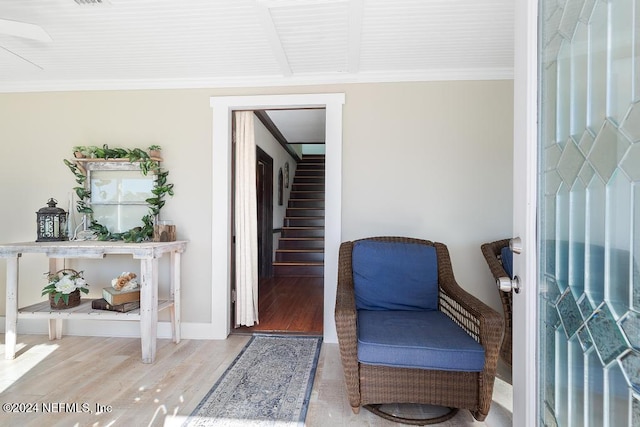 sitting room featuring hardwood / wood-style flooring