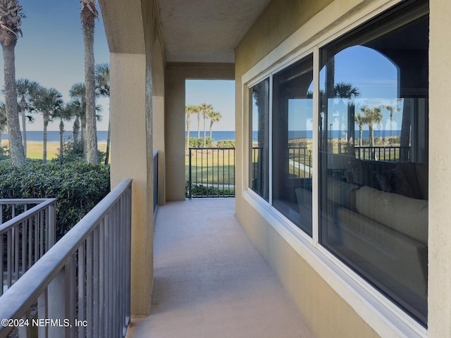 balcony with a water view