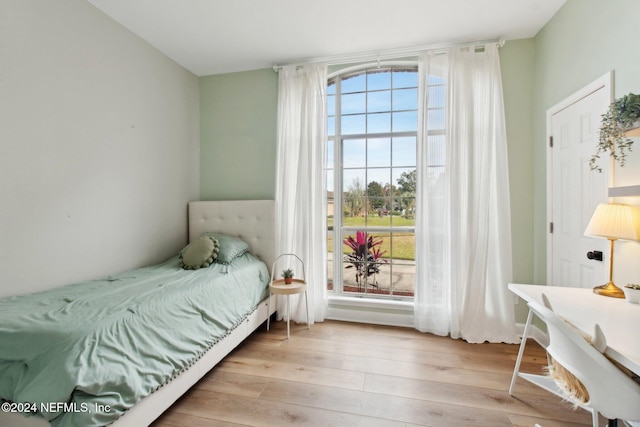 bedroom featuring light hardwood / wood-style flooring