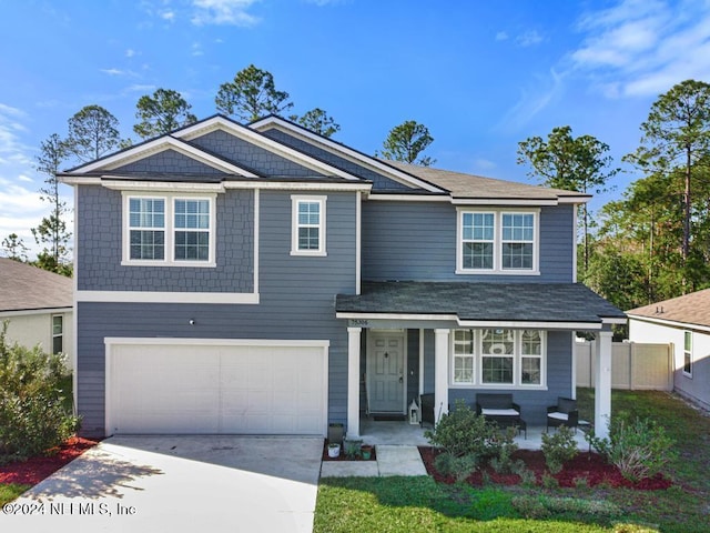 view of front of home with a garage