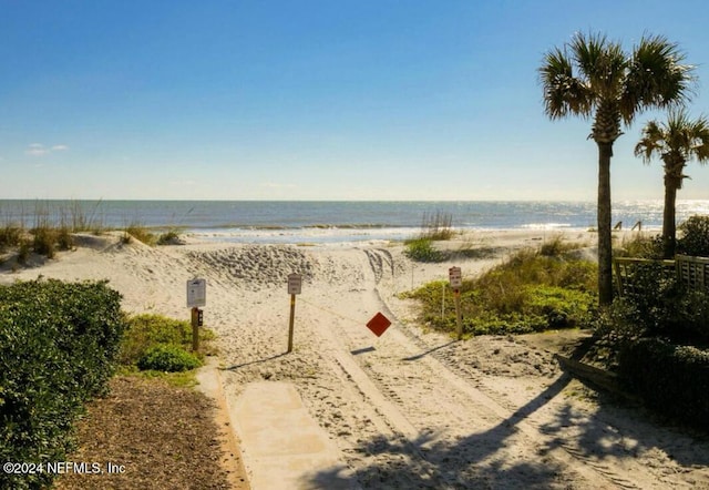 water view featuring a beach view