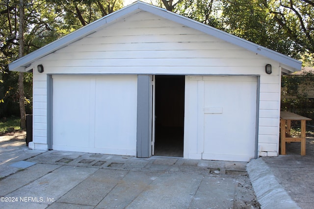 view of garage