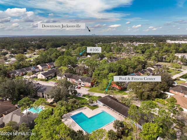 8880 Old Kings Rd S Unit 106, Jacksonville, FL 32257 - aerial view of residential area featuring a pool