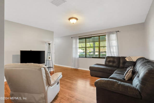 living room featuring light hardwood / wood-style flooring