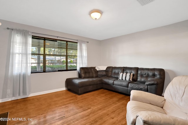 living room with light wood-type flooring