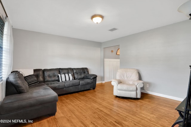 living room with wood-type flooring