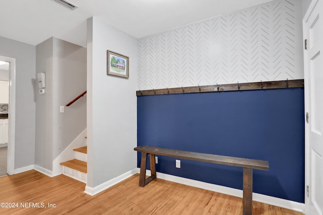 interior space with hardwood / wood-style flooring