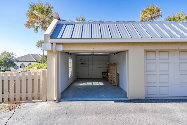 view of garage