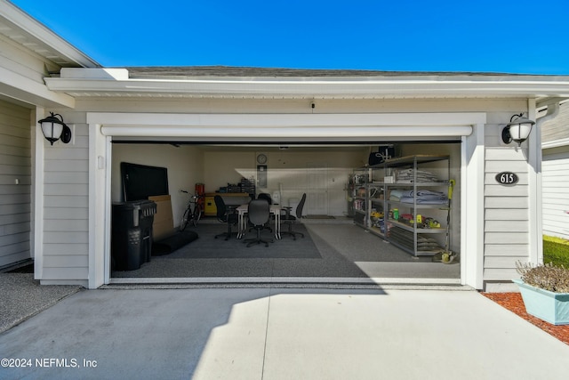 view of garage