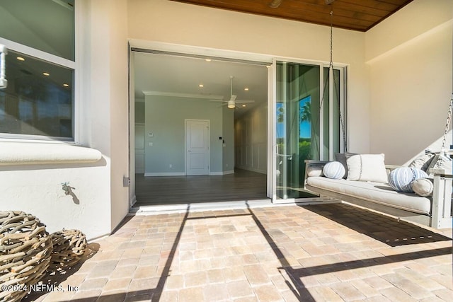 view of patio with ceiling fan