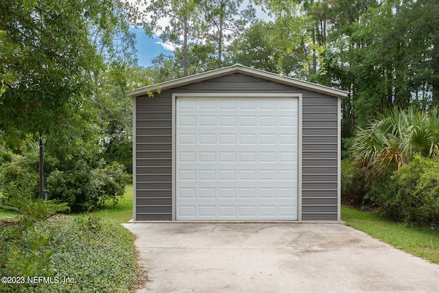 view of garage