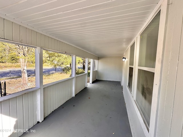 view of unfurnished sunroom