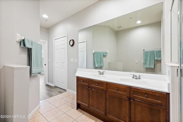 bathroom with vanity and wood-type flooring