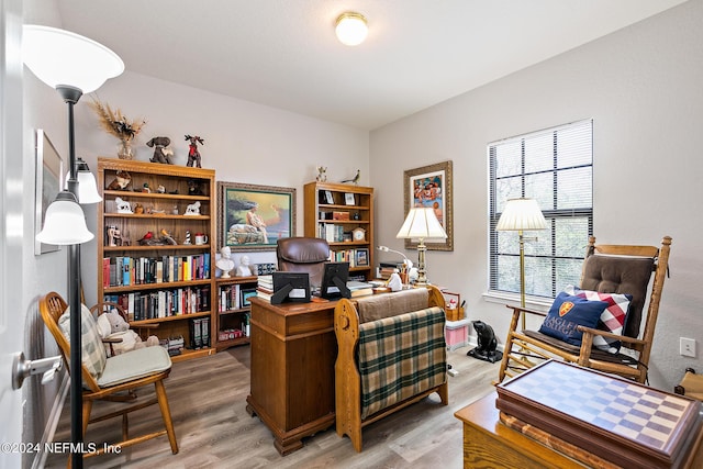 office featuring hardwood / wood-style floors