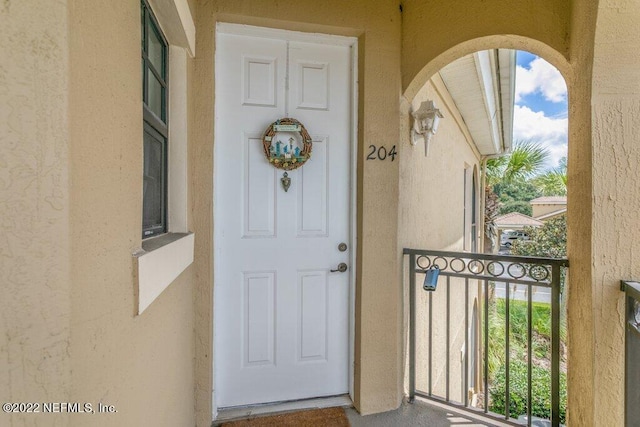 view of doorway to property