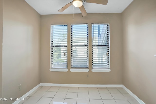 spare room featuring ceiling fan