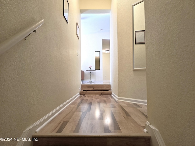 hallway featuring wood-type flooring