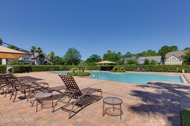 view of pool with a patio area