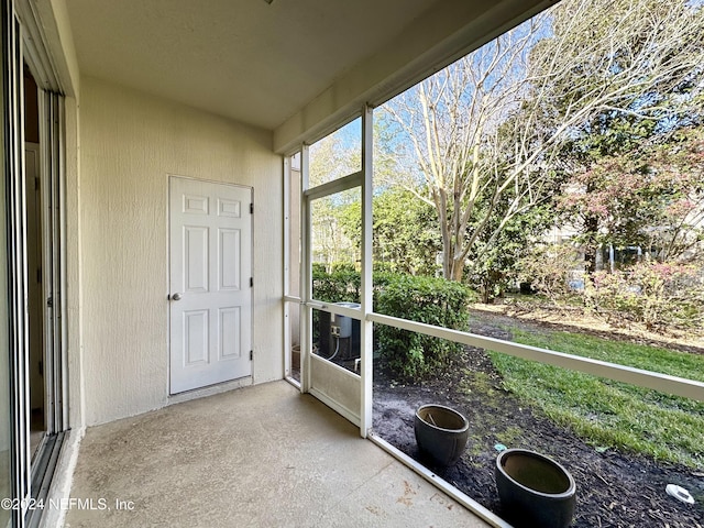 view of unfurnished sunroom