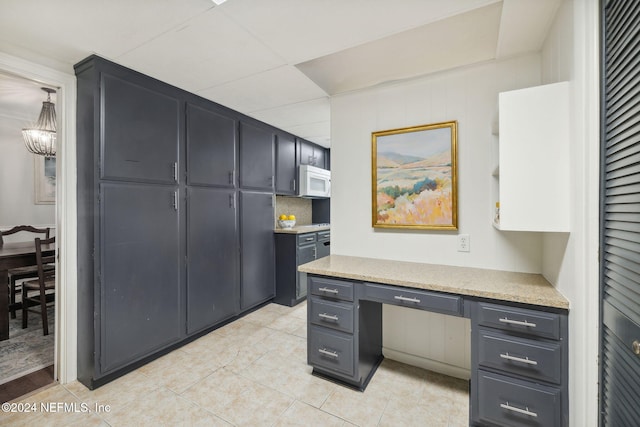 office area featuring light tile patterned floors