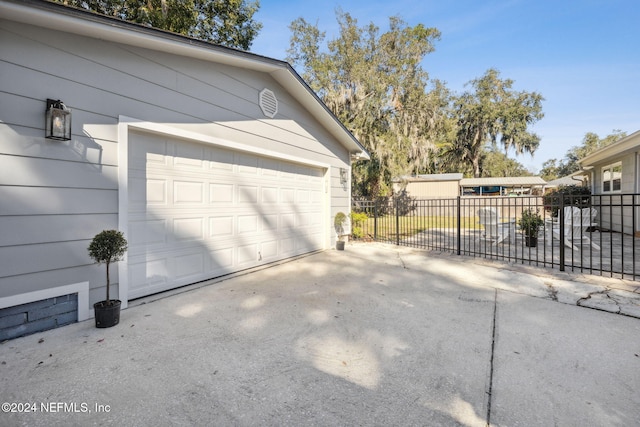 view of garage