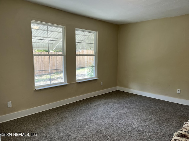 carpeted empty room featuring plenty of natural light