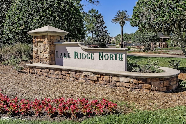 view of community sign