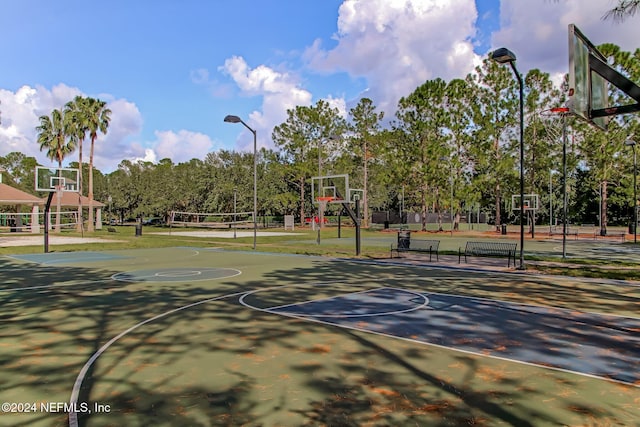 view of sport court with volleyball court