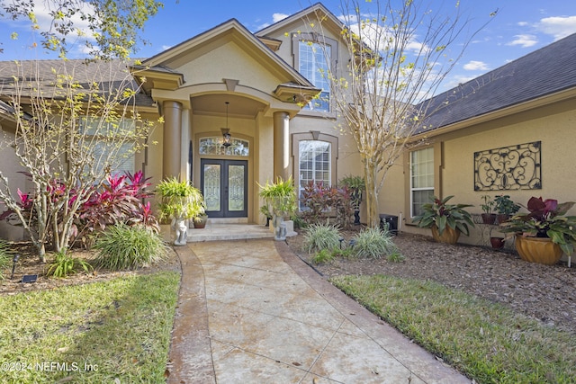 doorway to property with french doors