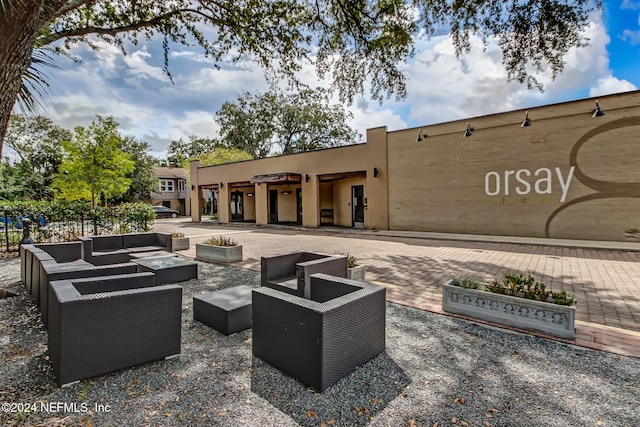 view of patio with an outdoor living space