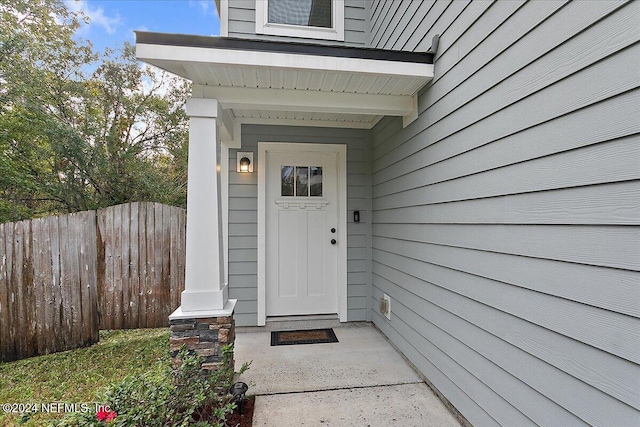 view of doorway to property