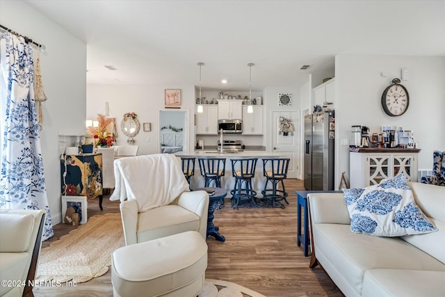 living room featuring hardwood / wood-style flooring