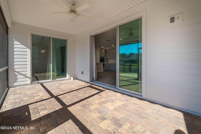 view of patio / terrace with ceiling fan