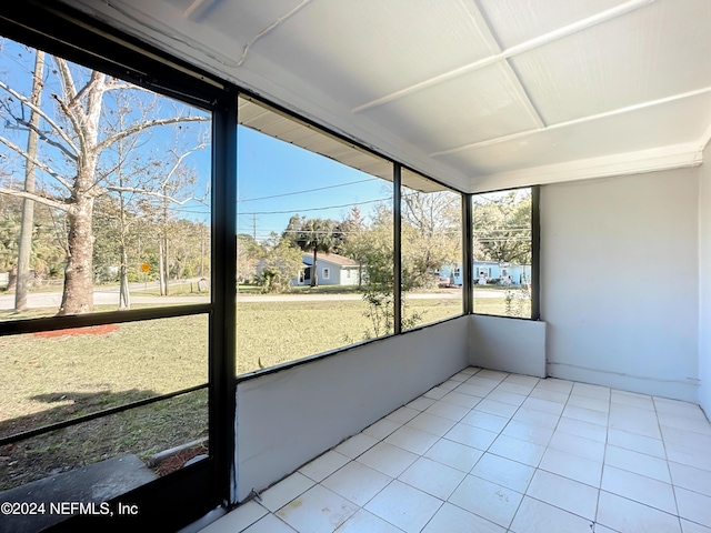 view of unfurnished sunroom