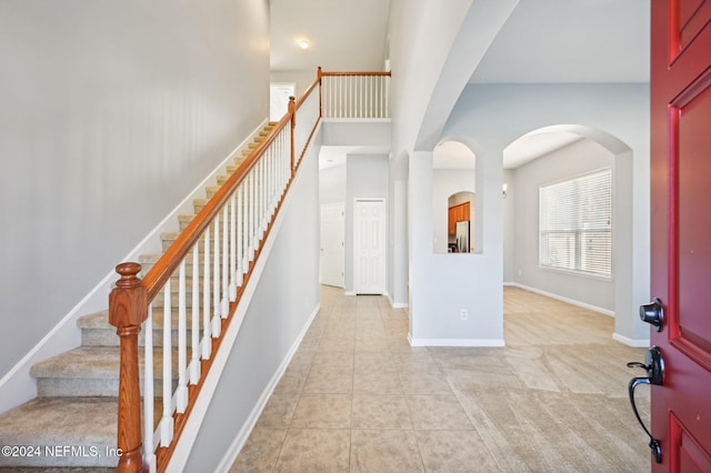 view of carpeted entryway