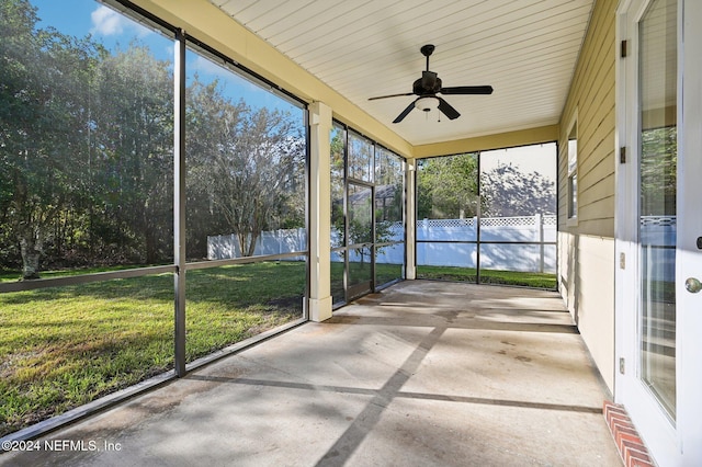 view of unfurnished sunroom