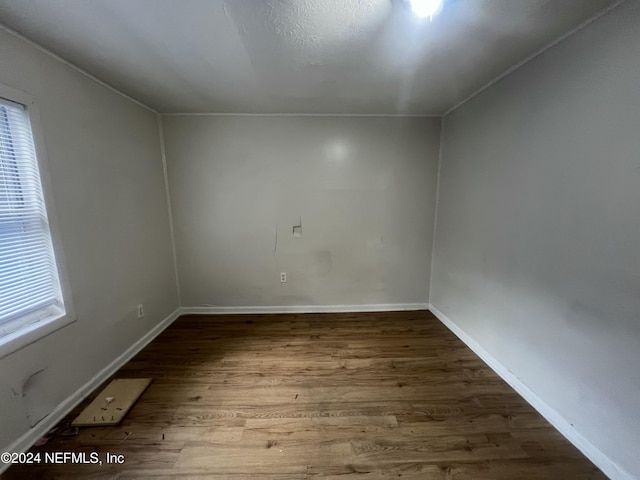 empty room featuring wood-type flooring