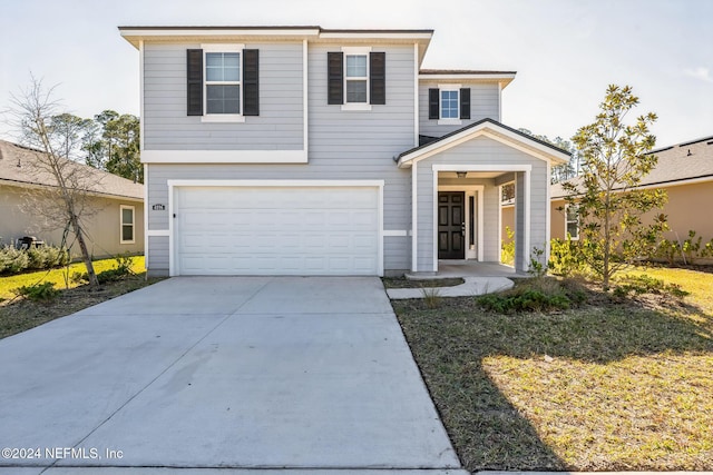 view of front facade with a garage