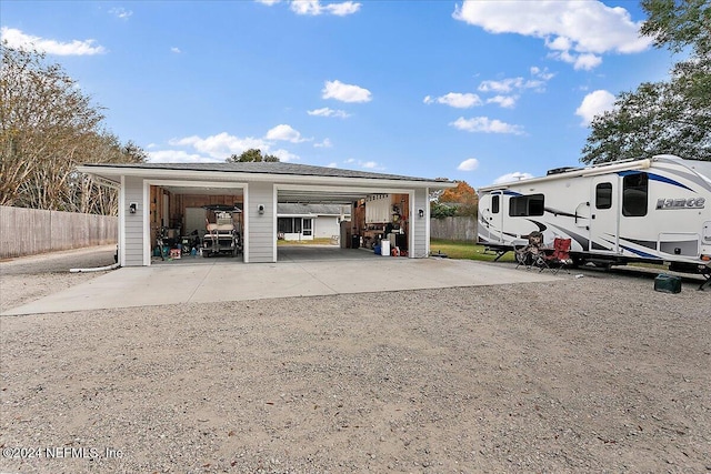 view of garage