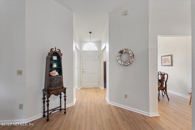 foyer entrance featuring light hardwood / wood-style floors