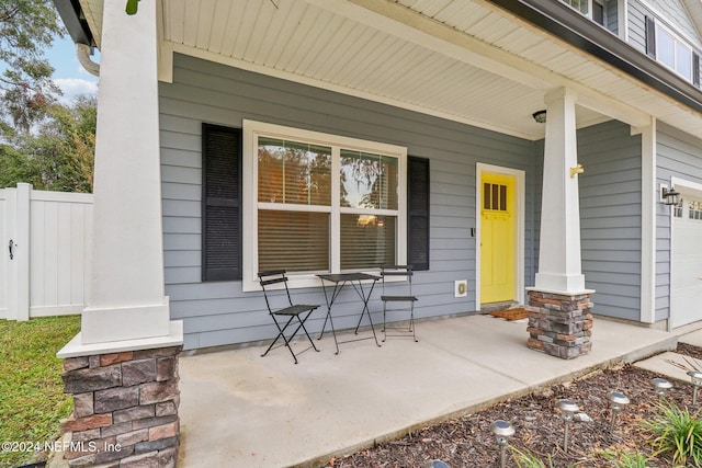 view of patio featuring covered porch