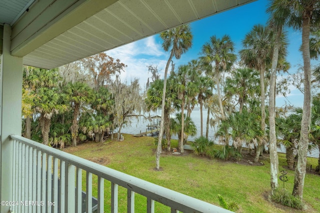 balcony with a water view