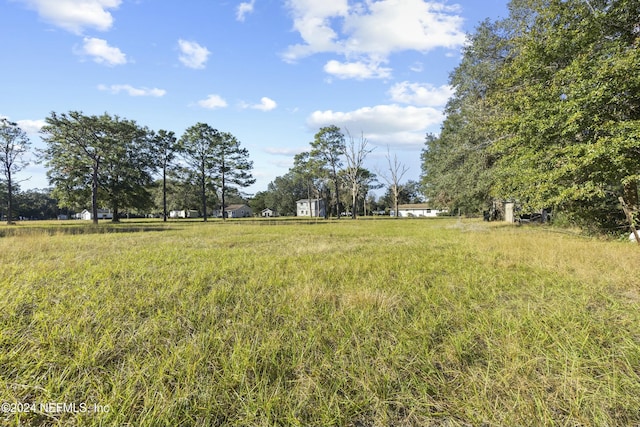 view of yard with a rural view