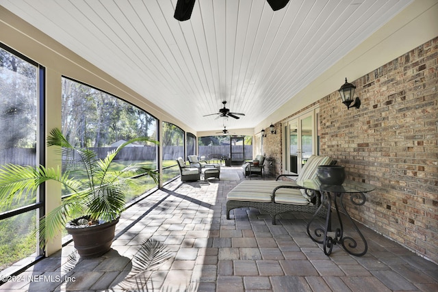 view of unfurnished sunroom