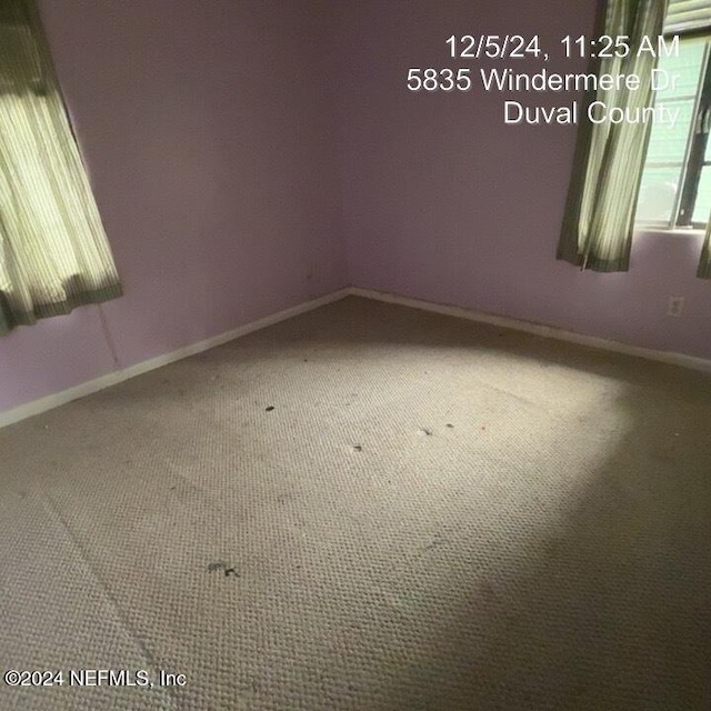 view of carpeted empty room