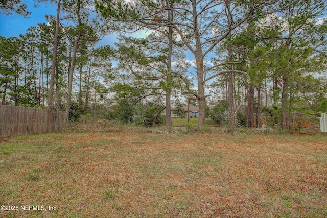 view of yard with fence