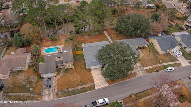 aerial view featuring a residential view