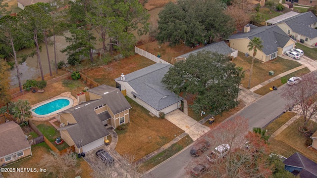 aerial view featuring a residential view