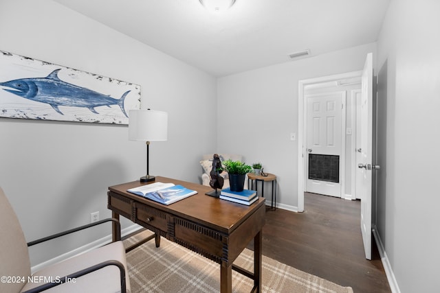 office featuring dark hardwood / wood-style flooring