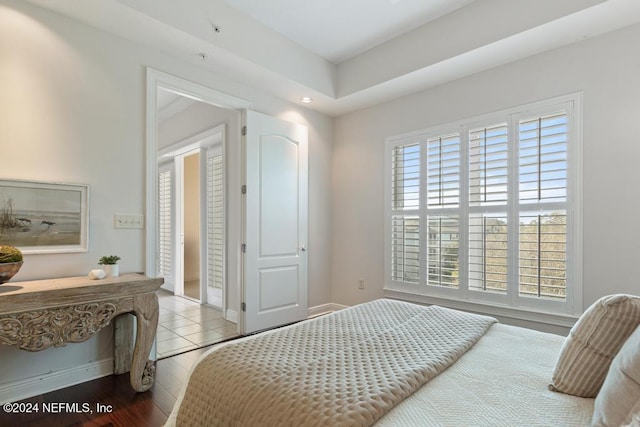 bedroom featuring light hardwood / wood-style flooring